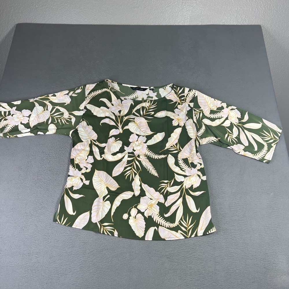 Colleen Lopez‎ Blouse Women Small Floral Print 3/4 Sleeve Top Pullover